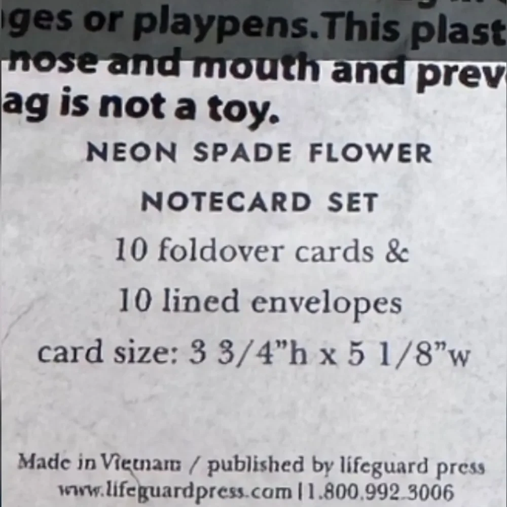 NEW kate spade Pink Neon Spade Flower Notecard Set - Picture 5 of 5